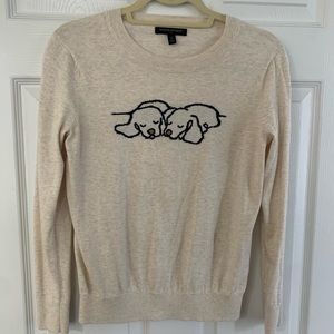 Banana Republic Dog Intarsia Crew Neck Sweater (SP). Never worn